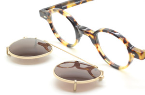 Hand Made In Holland Preciosa 704 25 Small Round Style Eyewear With Matching Sun Clip At The Old Glasses Shop Ltd