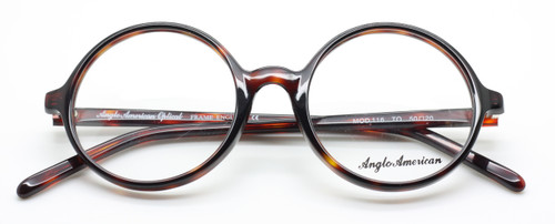 Anglo American 116 TO round acrylic tortoiseshell frame from www.theoldglassesshop.co.uk