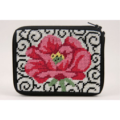 Poppies on Scrolls Eyeglass Case - StitchandZipKits.com