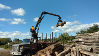 international 2674 log loader truck prentice 120c loader