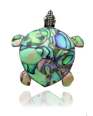Abalone Turtle Pin Pendant in Sterling Silver