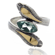 Sterling Silver Peridot Snake Ring