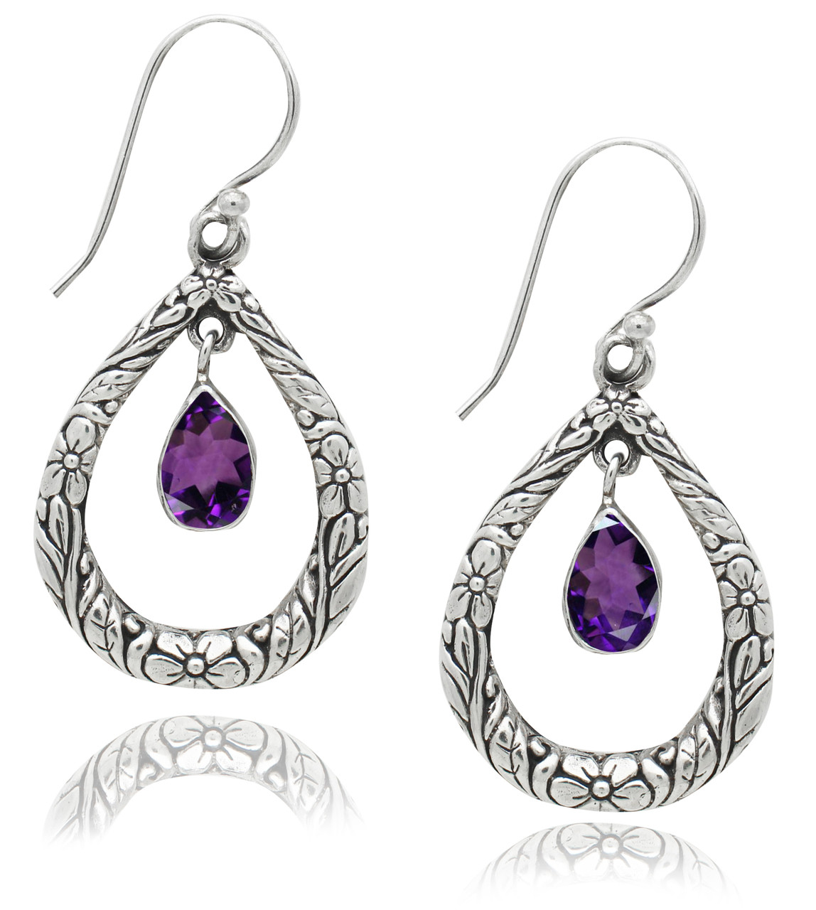 pear shaped amethyst earrings