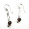 Dotted Stick Earring with Garnet