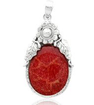 Red Coral Frame Pendant