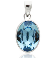 Sterling Silver and Swarovski Elements Oval Pendant