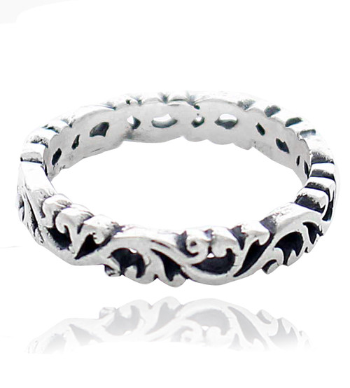  Sterling Silver .925 Cutout Eternity Band