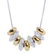 Two-Tone Sliders Necklace AccentedWith Clear Crystals from Swarovski