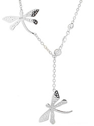Sterling Silver Dragonfly CZ Yard Lariat Necklace    