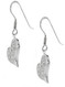 Sterling Silver CZ Pave Heart Dangling Earrings