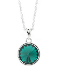 Swarovski Element 13 mm Round Emerald Necklace