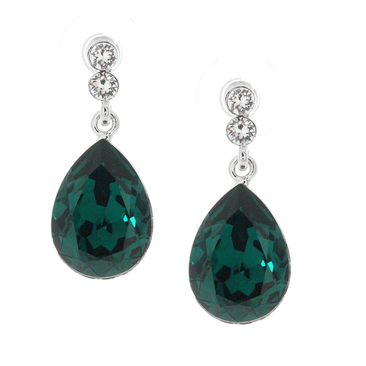 Emerald silver earrings Dangle silver earrings Green earrings Stone silver Emerald drop earrings Emerald earrings May birthstone gift