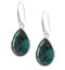 Pear Shape Drop Sterling Silver Earrings Made With Emerald Crystal from Swarovski 