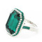 Pave and Rectangle Ring Made With Emerald Crsytal from Swarovski