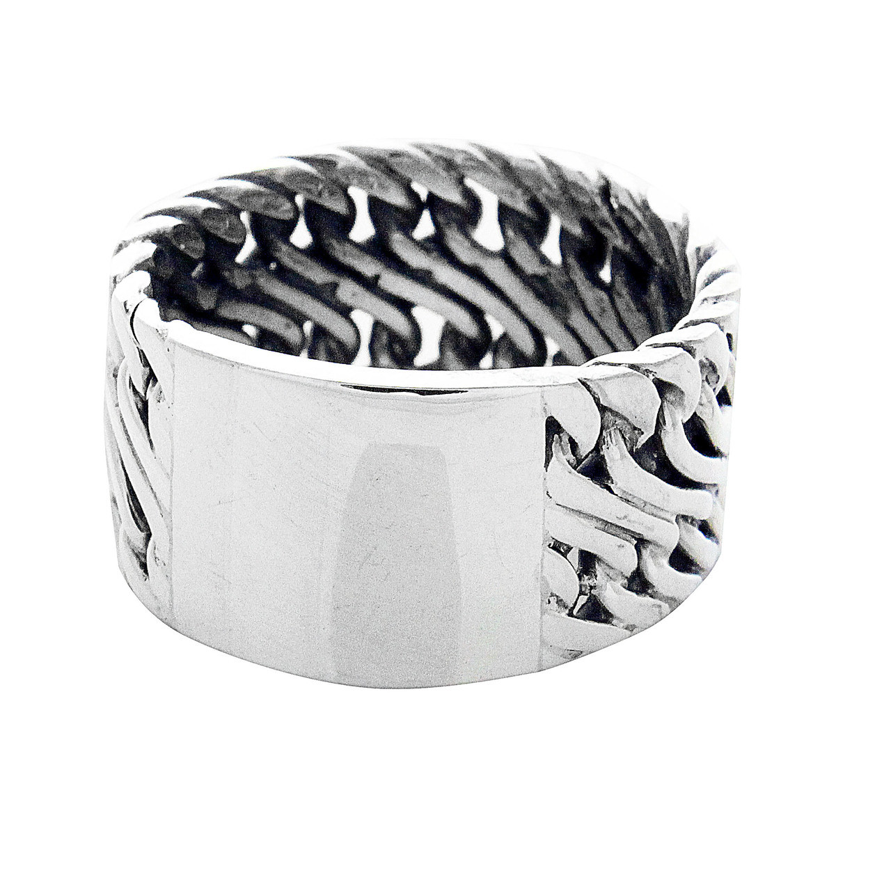 Mother Of Pearl Silver Ring For Men