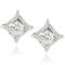 Sterling Silver Square Pave CZ Luxury Bridal Earrings