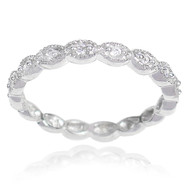 Marquise Filigree Victorian Stackable Eternity Sterling Silver Ring