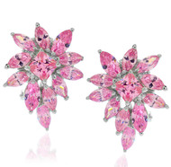 Pink Cluster Marquise Cut Cubic Zirconia Earrings