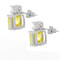 Sterling Silver Yellow and Clear CZ Stud Earrings 