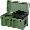 Footlocker, Large, OD Green, 472-FTLK-LG-137, NSN 8145-01-516-5386, with Rolling Casters