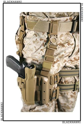 Blackhawk 430503bk SERPA Level 2 Tactical Holster 1911 Gov't & Clones Black LH for sale online 