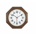 Hardwood Atomic Clock - 12" Diameter, Octagon, Mahogany, NSN 6645-01-491-9838