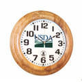 Hardwood Atomic Clock -16" Diameter, with Logo, Light Oak, NSN 6645-01-491-9824