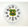 Slimline Wall Clock - 9 1/4" Diameter, with Logo, White, NSN 6645-01-456-5011