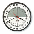 24 Hour Slimline Wall  Clock - 9 1/4" Diameter, Brown, NSN 6645-01-342-5313
