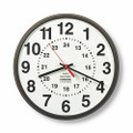 12/24 Hour Slimline Wall Clock - 8"  Diameter, Bronze, NSN 6645-01-467-8478