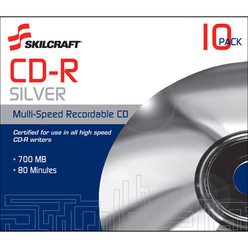 CD-R Silver,700MB,80min,52x,10ct, NSN 7045-00-NIB-0259 - The