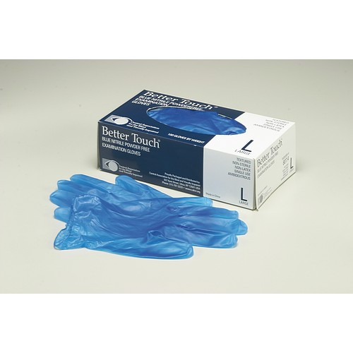 better touch blue nitrile powder free examination gloves