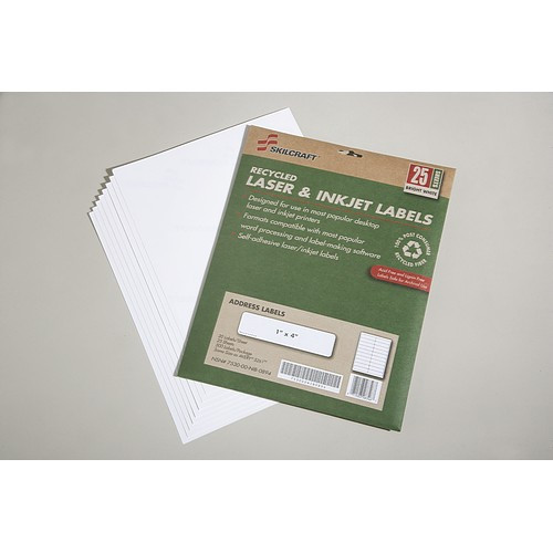 Recycled Laser Inkjet Address Labels 1 X 4 500 Bx Same As I A 5261aai A White Nsn 7530 01 578 9296 The Armyproperty Store