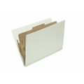 Pressboard Classification Folder - 1 Divider, 4 Part, Legal Size, Light Green, NSN 7530-01-561-3013