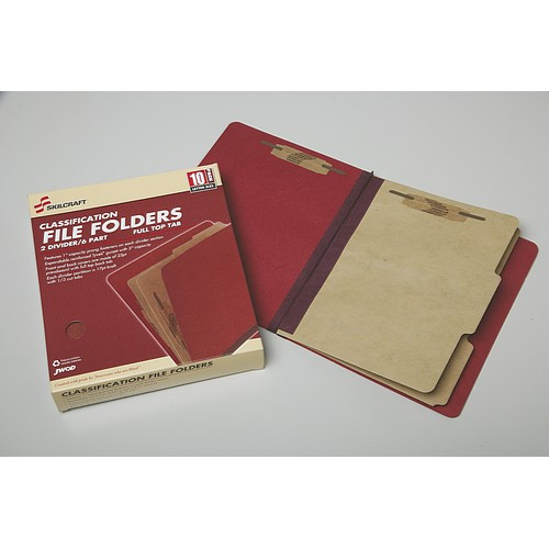 Pressboard Classification Folder - 2 Divider, 6 Part, Letter Size