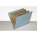 Pressboard Classification Folder - 2 Divider, 6 Part, Letter Size, Light Blue, NSN 7530-01-556-7915