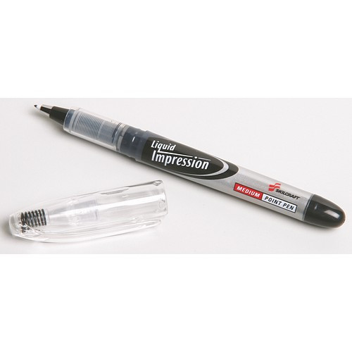 Liquid Impression Porous Point Pen - Medium Point, 12 Pack, Black