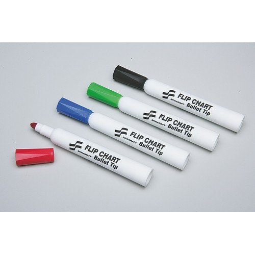 Flip Chart Marker Set - Bullet Tip - 4 Pack, NSN 7520-01-424-4858