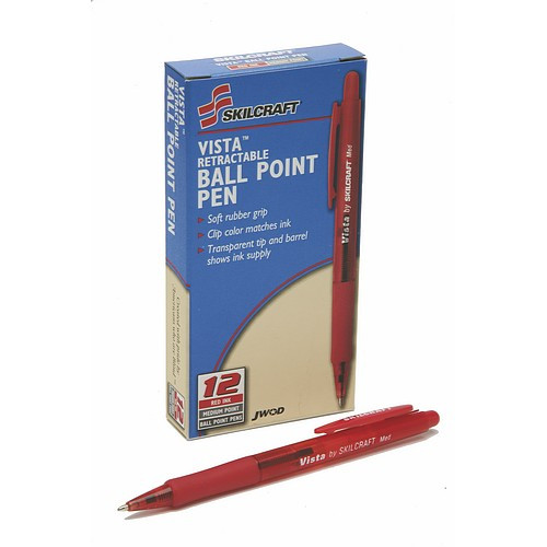 VISTA Ball Point Pen - Medium Point, Red Ink, NSN 7520-01-484-5271