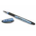 SKILCRAFT 100 Rubberized Stick Pen - Medium Point, Blue Ink, NSN 7520-01-422-0313