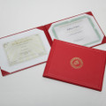 Award Certificate Binder - Gold USMC Seal, Red, NSN 7510-01-056-1927