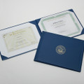Award Certificate Binder - Gold Navy Seal, Blue, NSN 7510-00-482-2994
