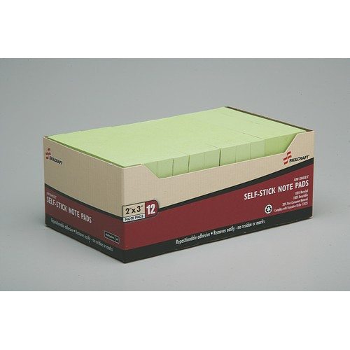 Self-Stick Note Pads - 2 x 3, Plain, Green, NSN 7530-01-207-4355 - The  ArmyProperty Store