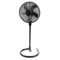 16" Three-Speed Adjustable Oscillating Floor Fan, Metal and Plastic, Black