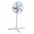 20" Three-Speed Adjustable Oscillating Power Stand Fan, Metal/Plastic, White