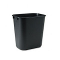 Soft Molded Plastic Wastebasket, Rectangular, 3 1/2 gal, Black