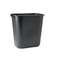 Soft Molded Plastic Wastebasket, Rectangular, 7 gal, Black