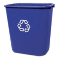 Medium Deskside Recycling Container, Rectangular, Plastic, 28 1/8 qt, Blue