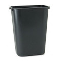 Soft Molded Plastic Wastebasket, Rectangular, 10 1/4 gal, Black