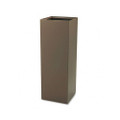 Public Recycling Container, Square, Steel, 42gal, Brown